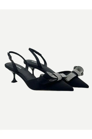 Lola Cruz Sling Back Heel, Satin Black LOLA CRUZ/BIBI LOU