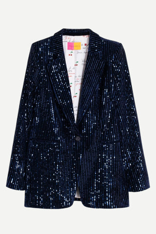 Vilagallo Rock Blazer, Navy Sequins Vilagallo
