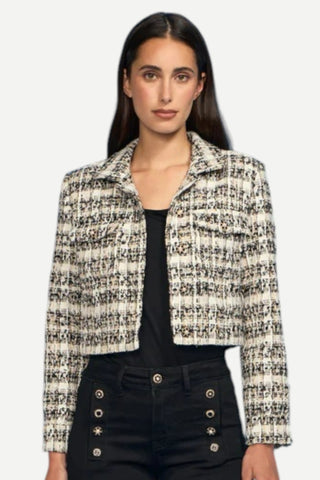 Oo La La Boucle Short Jacket, Black/White OO LA LA