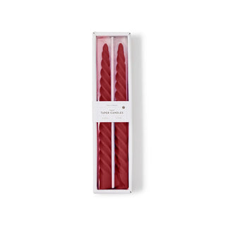 Twos Company, Twists Taper Candles in Gift Box, Set of 2, Red TWO'S COMPANY