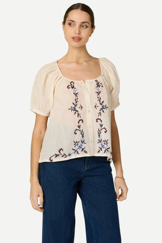 Cleobella Adeline Blouse, Ivory CLEOBELLA