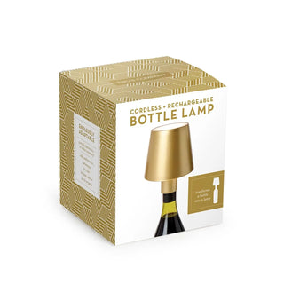 Two's Company Led Portable Cordless Gold Lampshade Bottle Lamp w/ Stopper Attachment TWO'S COMPANY