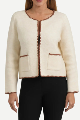 Love Token Marissa Cropped Cardigan, Cream LOVE TOKEN