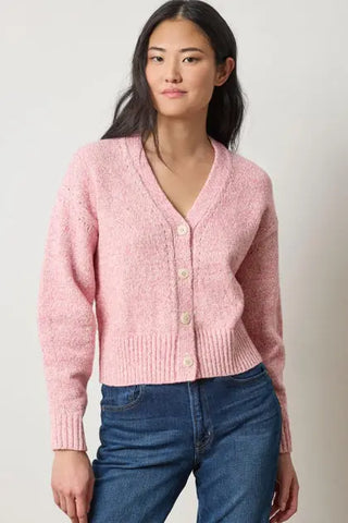 Lilla P Marled V Cardigan, Rosebud Marl LILLA P