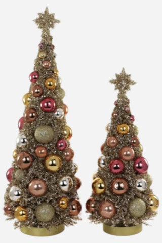 Cody Foster Mid Century Glitter Tree Set, Gold