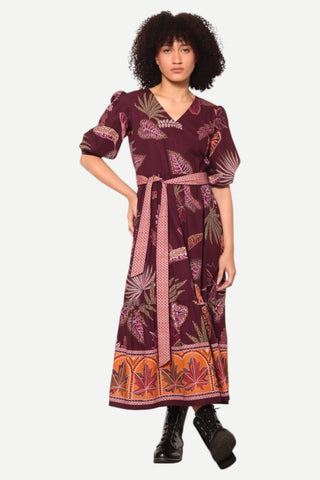 Maude Molly Dress, Wine Flora