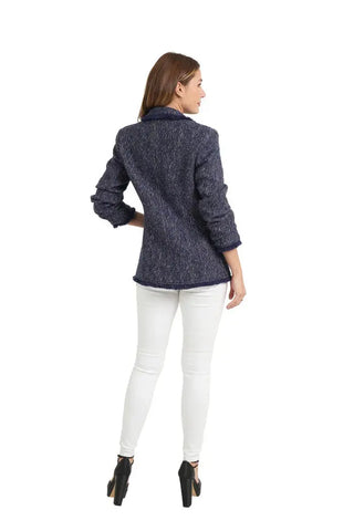 Love Token Keith Gathered Sleeve Blazer, Navy LOVE TOKEN