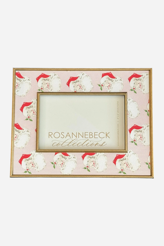 Rosanne Beck Collections, 4x6 Frame, Gold Hand Painted Red Santa