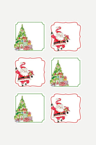 Rosanne Beck Collections, Die Cut Sticker Sheets, Christmas Tree w/ Gifts/Santa