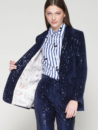 Vilagallo Rock Blazer, Navy Sequins Vilagallo