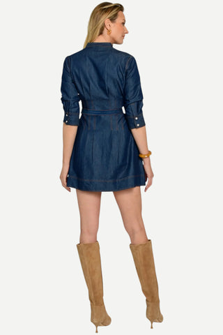 Elizabeth James The Label Cameron Dress - Solid Denim Elizabeth James the Label