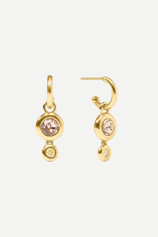 Julie Vos Rainbow Duo Hoop & Charm Earring, Champagne Radiance