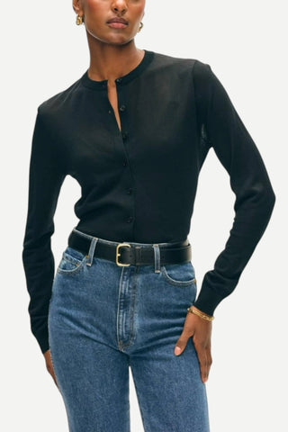 White + Warren Paperfine Crewneck Sweater, Black White + Warren