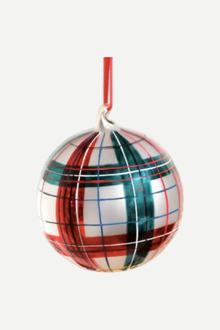 Park Hill Hand Painted Glen Plaid Glass Ball Park Hill Collection