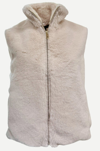 Renuar Faux Fur Vest, Oyster Renuar