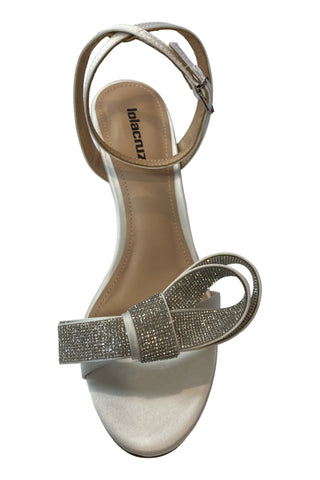 Lola Cruz Tacon Sandals, White Satin LOLA CRUZ/BIBI LOU