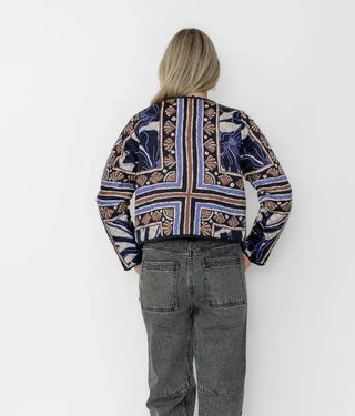 West Of. Colette Reversible Quilted Jacket, Fleur Scarf Print West Of.