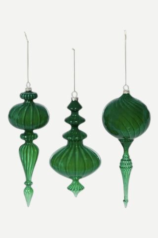 Park Hill Luminous Green Glass Finial Ornament Park Hill Collection
