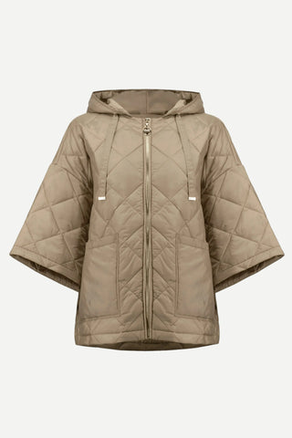 Joseph Ribkoff Woven Diamond Quilted Hooded Jacket, Gold Joseph Ribkoff