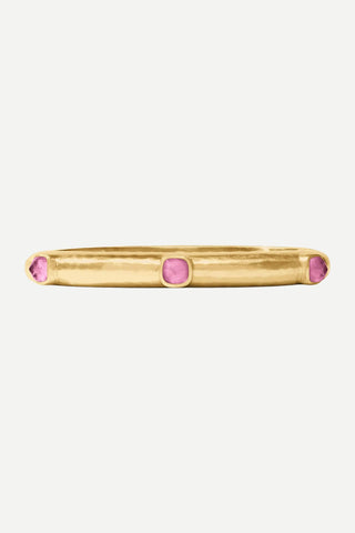 Julie Vos Catalina Hinge Bangle, Iridescent Tourmaline Pink