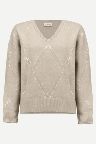 Joseph Ribkoff Sweater Knit Pullover with Sequins, Oyster Joseph Ribkoff