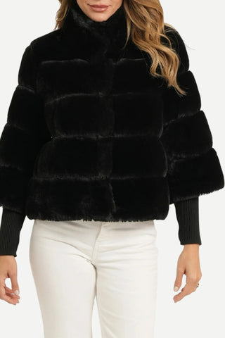 Love Token Samantha Fur Jacket, Black LOVE TOKEN