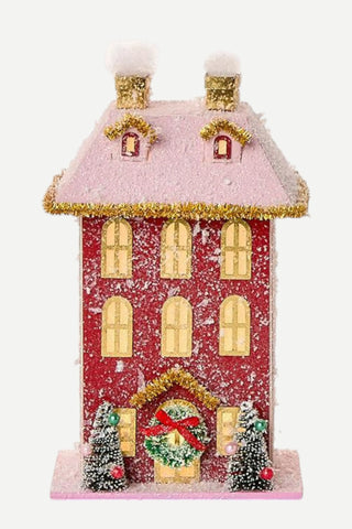 Two's Company Light Up Holiday House, Pink TWO'S COMPANY