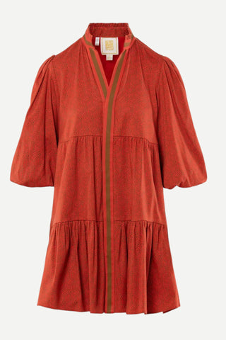 Emily McCarthy Sadie Dress - Red Tonal Monogram Emily McCarthy