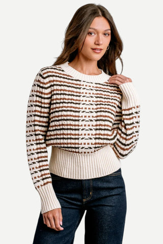 Kerisma Libby Sweater, Cream / Brown KERISMA INC.