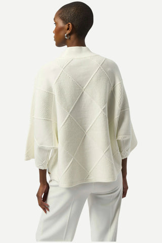 Joseph Ribkoff Textured Sweater Knit Mock Neck Pullover, Winter White Joseph Ribkoff