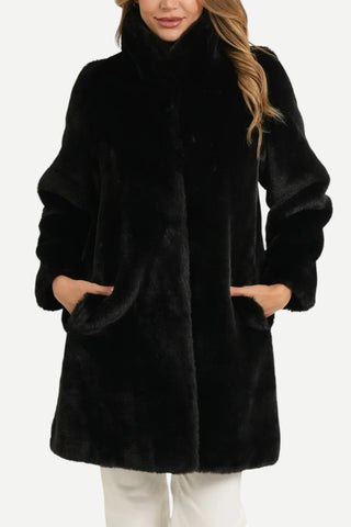 Love Token Turner Fur Jacket, Black LOVE TOKEN