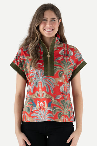Emily McCarthy Poppy Pullover Top, Monkee Maven, Americano Cotton Poplin Emily McCarthy