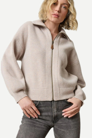 Lilla P Zip Front Bomber Jacket, Quartz LILLA P