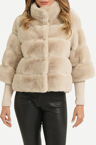 Love Token Samantha Fur Jacket, Beige LOVE TOKEN