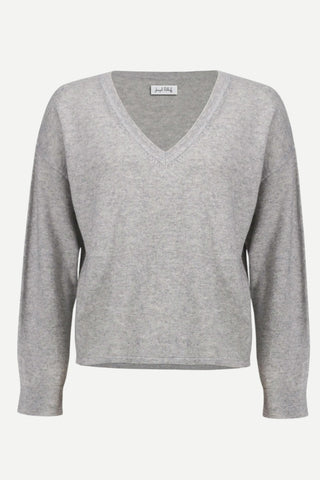 Joseph Ribkoff Wool Blend V-Neck Boxy Sweater, Grey Joseph Ribkoff