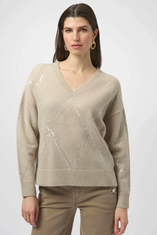 Joseph Ribkoff Sweater Knit Pullover with Sequins, Oyster Joseph Ribkoff