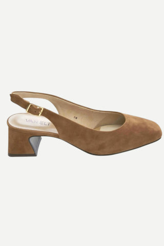 Vaneli Darsy Suede Sling Back Flat, Cuoio Suede VANELI
