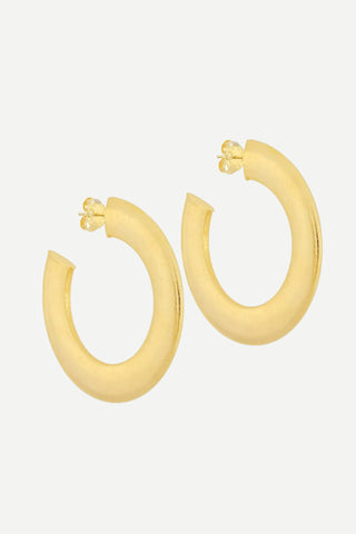 Sheila Fajl Irene Hoops Earrings, Brushed 18 K Gold Plated