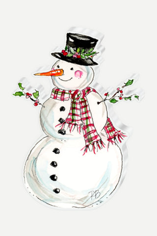 Rosanne Beck Collections Acrylic Ornament, Handpainted Snowman with Top Hat