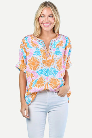 Sheridan French Chloe Blouse, Parfait Jardin