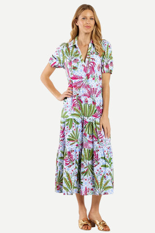 Jude Connally Portia Dress, Palm Royal White