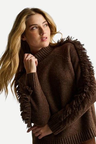 LISA TODD Fringe Benefits Sweater, Cocoa
