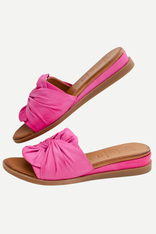 Tyche Sassy Leather Sandals, Fushia Tyche