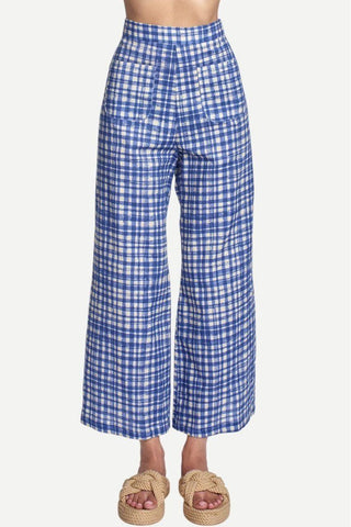 Corey Lynn Calter Aria Pant, Blue Picnic Plaid