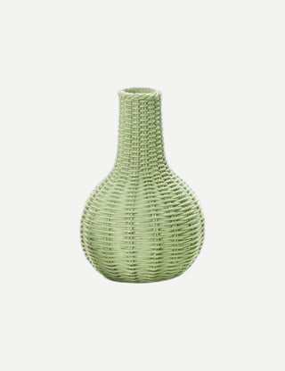 Two's Company Verdigris Basket Weave Pattern Vase