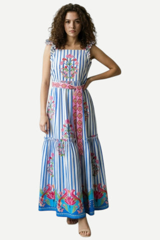 Maude Elsie Dress, Striped Garden Maude