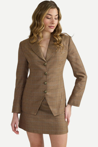 Thomas & Lourdes Arthur Blazer, Fawn Plaid