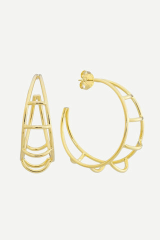 Sheila Fajl Willow Hoops Earrings, Shiny 18K Gold Plated