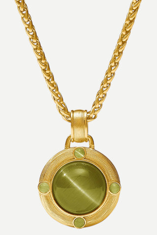 Julie Vos Cobblestone Demi Necklace, Green Cat's Eye