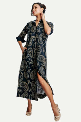 Perlavera Nico Dress, Paisley Fawn